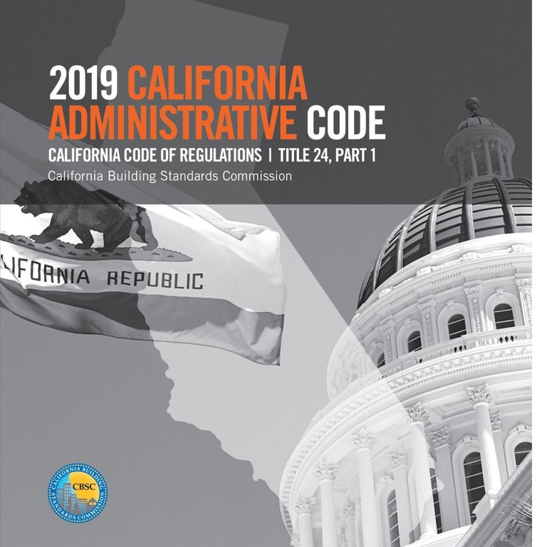 Item #25866 2019 California Administrative Code, Title 24 Part 1 (CAC). CBSC-ICC 5510L19.