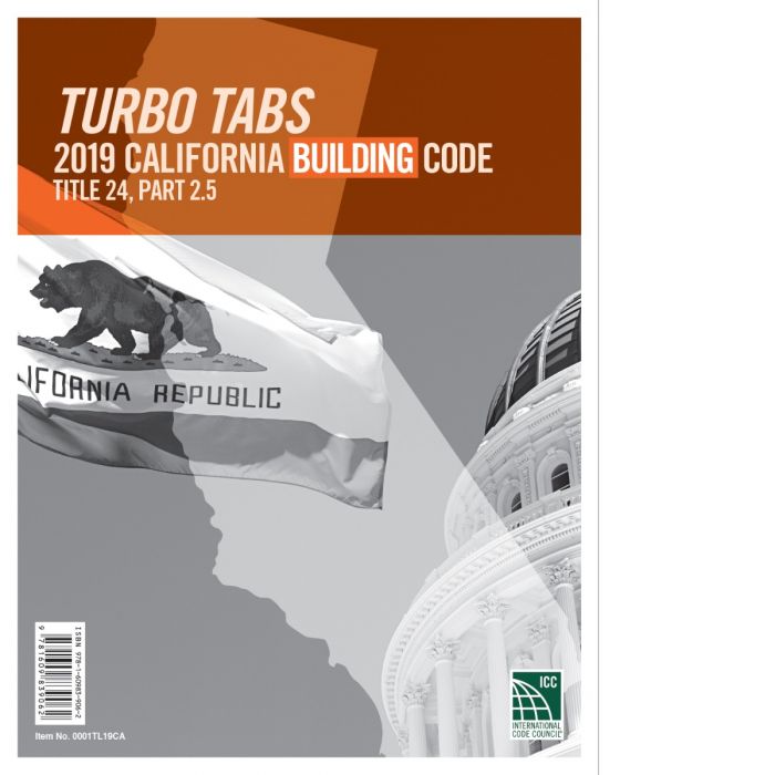 Item #25880 Turbo Tabs: 2019 California Building Code. ICC / 0001TL19CA.