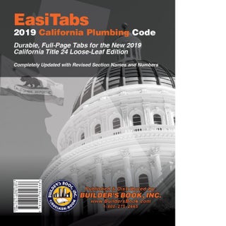 Item #25885 EasiTabs: 2022 California Plumbing Code Title 24, Part 5. Builder's Book