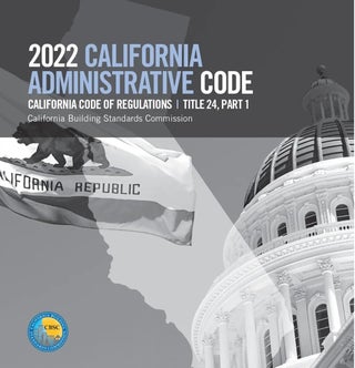 Item #26213 2022 California Administrative Code, Title 24 Part 1 (CAC). California Building...