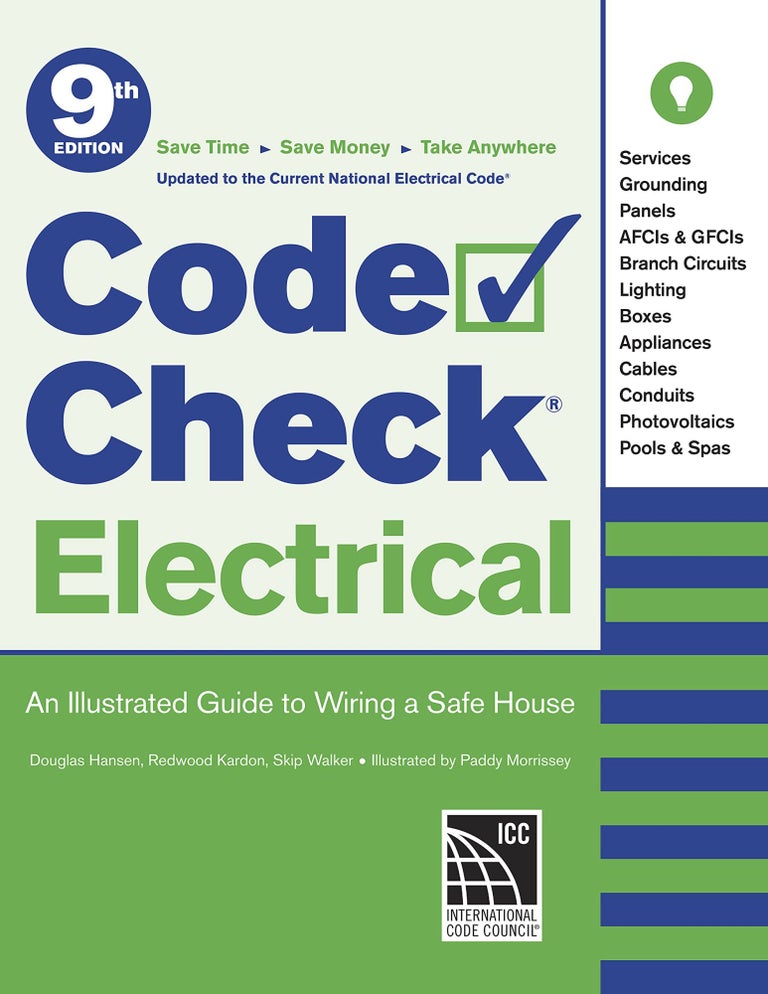 Item #26250 Code Check Electrical / 9th edition (for 2020 NEC). Redwood Kardon Douglas Hansen, Skip Walker.