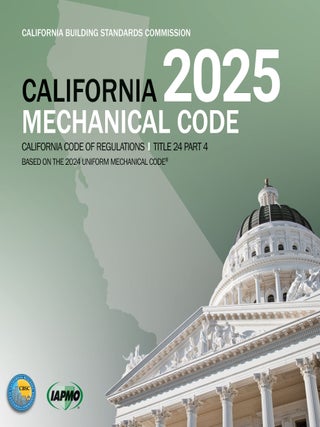 Item #26483 2025 California Mechanical Code, Title 24 Part 4 (CMC). California Building Standards...