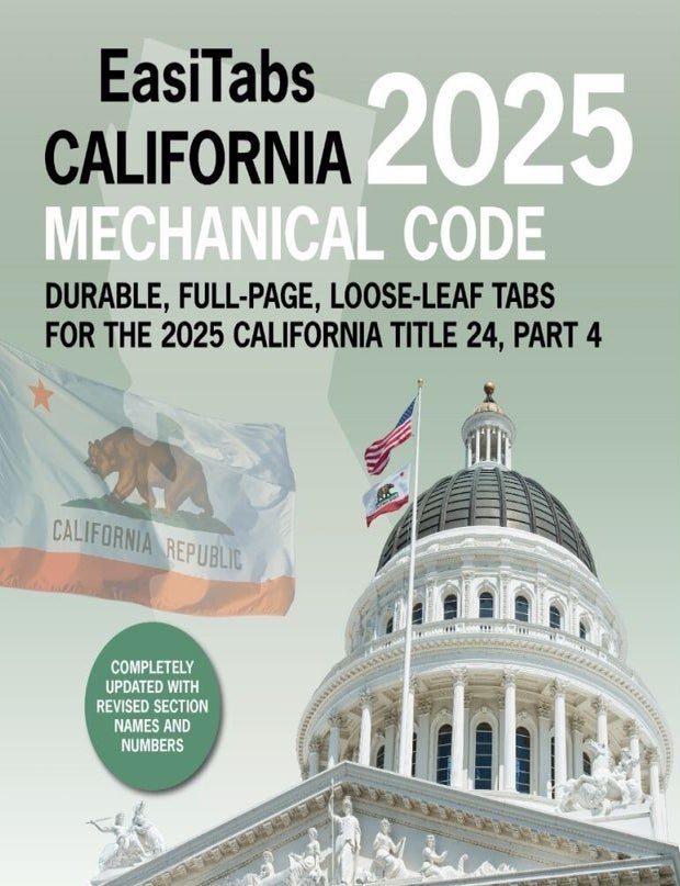 Item #26487 EasiTabs: 2025 California Mechanical Code Title 24, Part 4. BUILDER'S BOOK.