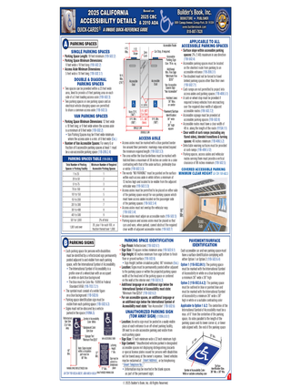Item #26534 2025 California Accessibility Details Quick-Card Based On 2025 CBC & 2010 ADA....