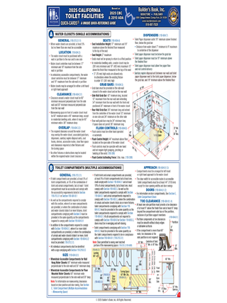 Item #26536 2025 California Accessibility Toilet Facilities Quick-Card Based On 2025 CBC &...